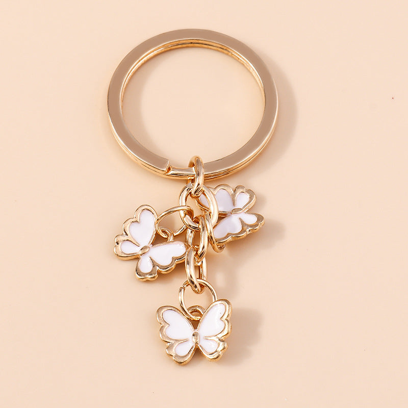 Wholesale Drip Oil Colored Butterfly Metal Keychain